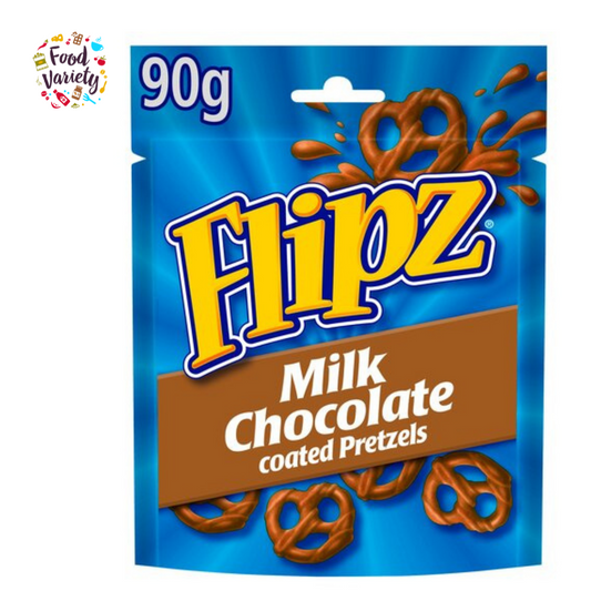 Flipz Milk Chocolate Coated Pretzels 80g ฟลิปซ์ ช็อกโกแลตนมเคลือบ เพรทเซิล 80g