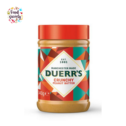 [Best Before 30-Nov-2024]  Duerr's Crunchy Peanut Butter 340g  ดูเออร์ส เนยถั่วลิสงชนิดกรุบกรอบ 340กรัม