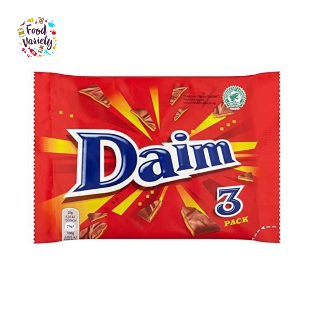 Daim Chocolate Bars 3 Pack 84g ไดม์ ช็อกโกแลตบาร์ 3 แท่ง 84กรัม