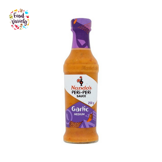 Nandos Peri-Peri Garlic Medium Sauce 250g นานโดส เพอริ เพอริ ซอสกระเทียมรสเผ็ดกลาง 250 กรัม