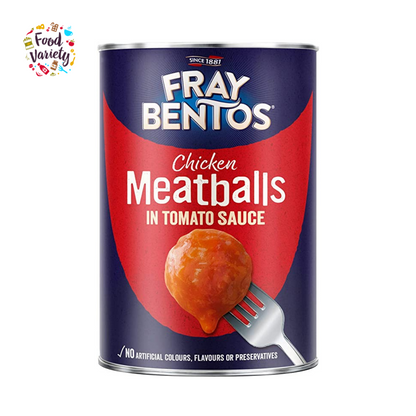 Fray Bentos Chicken MeatBalls Tomato Sauce 380g เฟร เบนโทส ชิคเก้นมีทบอลในซอสมะเขือเทศ 380มิลลิลิตร