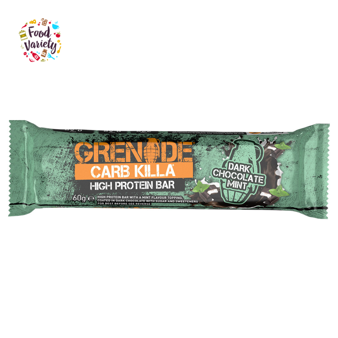 Grenade High Protein Bar Dark Chocolate Mint 60g เกรนเนต โปรตีนบาร์ผสมดากช็อกโกแลตมินทราสเบอร์รี่ ขนมคลีน 60g