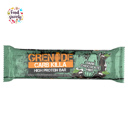 Grenade High Protein Bar Dark Chocolate Mint 60g เกรนเนต โปรตีนบาร์ผสมดากช็อกโกแลตมินทราสเบอร์รี่ ขนมคลีน 60g