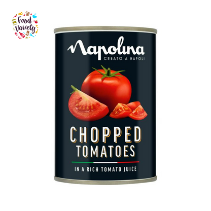 Napolina Chopped Tomatoes 400g นาโพลิน่า มะเขือเทศสับในน้ำซอสมะเขือเทศ400 กรัม