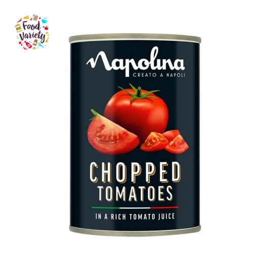 Napolina Chopped Tomatoes 400g นาโพลิน่า มะเขือเทศสับในน้ำซอสมะเขือเทศ400 กรัม