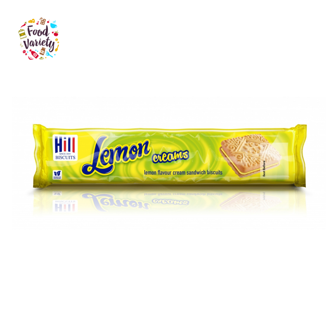 Hill Lemon Flavour Cream Sandwich Biscuits 150g ฮิล บิสกิตสอดไส้ครีมรสมะนาว 150กรัม