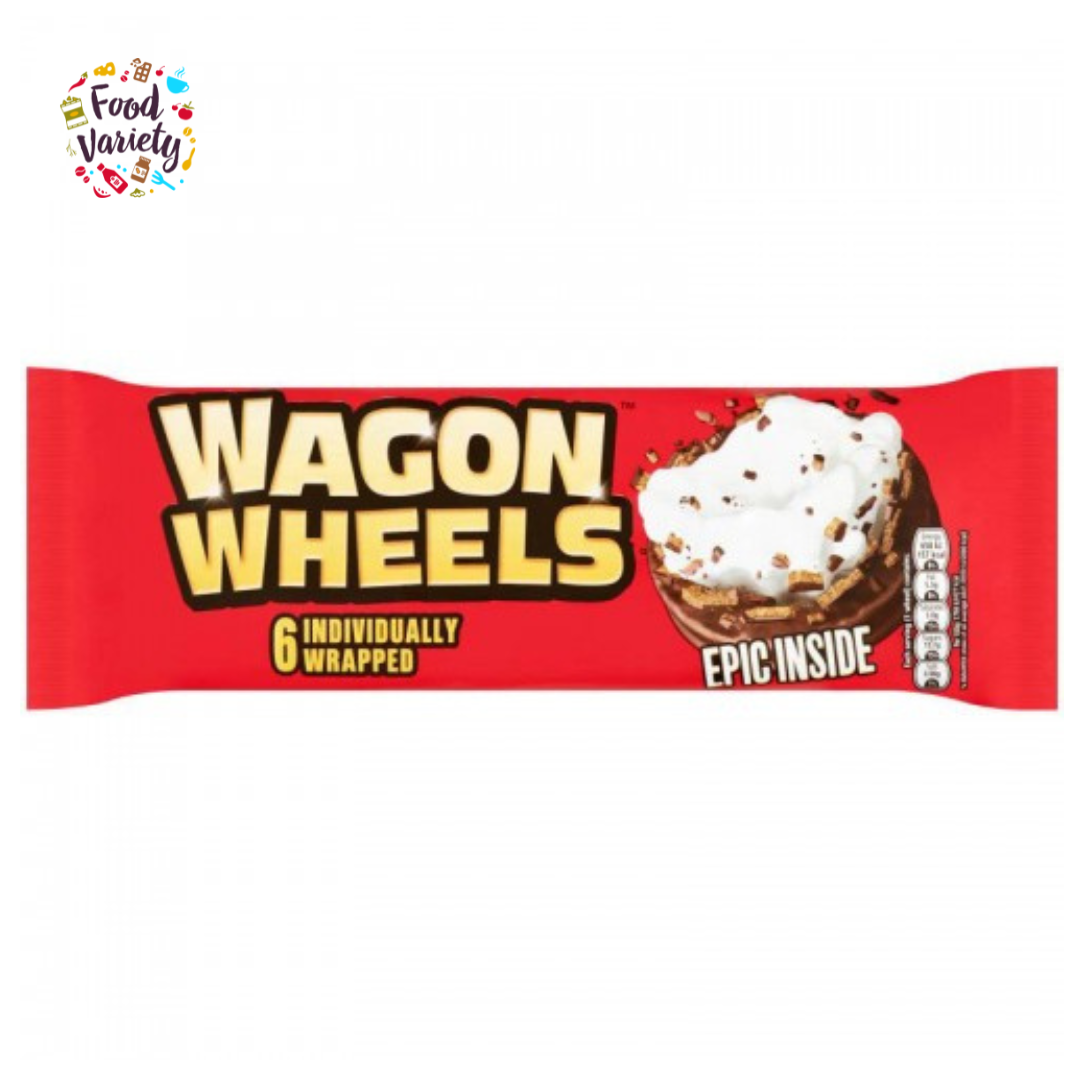 Burton’s Wagon Wheels 6 Individually wrapped 220g เบอร์ตัน วากอน วีลซ์ 6 ห่อแยก 220g