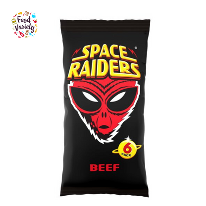 [Best Before 02-Nov-24] Space Raiders Beef Flavoured Corn Snacks 6 Pack 6X13g สเพซ ไรเดอร์ บรีฟ เฟลเดอร์ คอร์น สแนค 6 แพค 6X13g