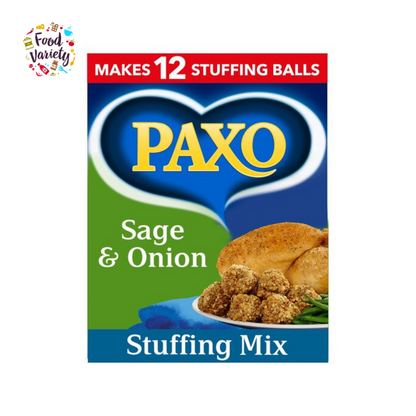 Paxo Sage & Onion Stuffing Mix 170g แพ็กโซ่ส่วนผสมสำหรับทำยัดไส้ ไก่งวง และเนื้อต่างๆ 170 กรัม