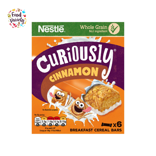 Nestle Curiously Cinnamon Cereal Bars [6 x 25g] 150G เนสท์เล่ ซีเรียล ซินนามอน บาร์