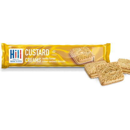 Hill Custard Creams Sandwich Biscuits 150g ฮิล แซนวิชบิสกิต สอดไส้ครีมคัสตาร์ด 150กรัม