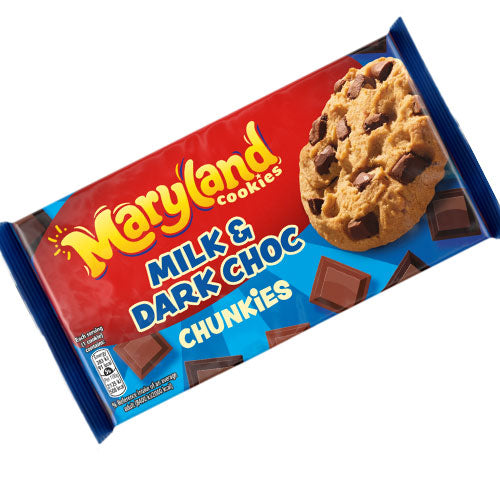 [Best Before 30-Sep-2024]Maryland Cookies Milk & Dark Chocolate Chunkies 144G แมรี่แลนด์คุกกี้มิลค์แอนด์ดาร์กช็อกโกแลตชิ้น 144 กรัม