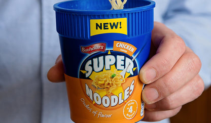 Batchelors Super Noodle Pots Chicken 75G แบตเชอเลอร์ ซุปเปอร์ แบบถ้วยพลาสติกรสก๋วยเตี๋ยวไก่ 75 กรัม