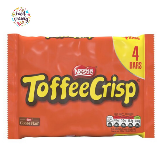 Nestle Toffee Crisp 4 Bar 124g เนสท์เล่ ท๊อฟฟี่คริสป์ 4 แท่ง 124กรัม