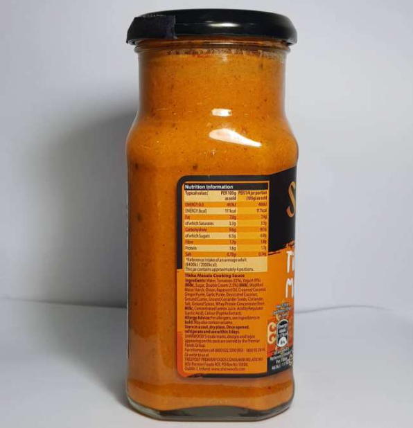 Sharwood's Indian Cooking Sauce for Tikka Masala 420g ซอสสำหรับทำอาหารอินเดียติ๊กก้ามาซาลา