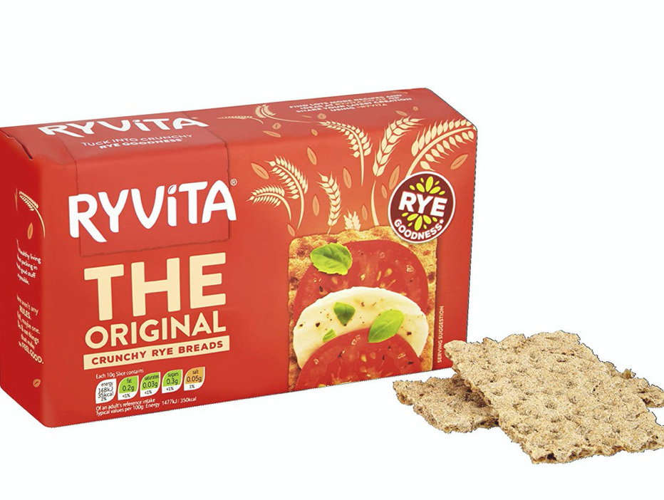 Ryvita the Original Crunchy Rye Breads 200g ไรย์วิต้า ขนมปังอบกรอบชนิดแผ่น รสออริจินัล 250 กรัม