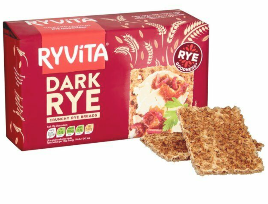 Ryvita Dark Rye Crunchy Breads 200g ไรย์วิต้า ขนมปังอบกรอบชนิดแผ่น รสดาร์ค 200 กรัม