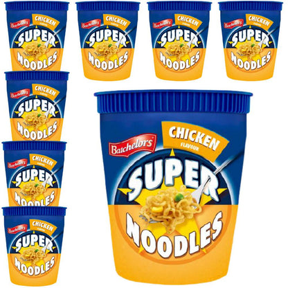 Batchelors Super Noodle Pots Chicken 75G แบตเชอเลอร์ ซุปเปอร์ แบบถ้วยพลาสติกรสก๋วยเตี๋ยวไก่ 75 กรัม