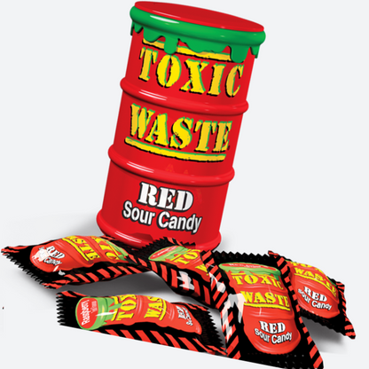 Toxic Waste Red Drum Extreme Sour Candy 42g ขยะพิษ กลองแดง ลูกอมรสเปรี้ยวมาก 42 กรัม