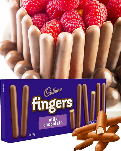 Cadbury Fingers Milk Chocolate Biscuits 114g  แคดเบอรี ฟิงเกอร์ บิสกิตช็อกโกแลตนม 114กรัม