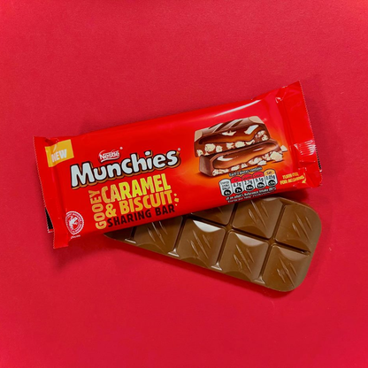 Nestle Munchies Gooey Caramel & Biscuit Sharing Bar 87g เนสท์เล่ มันชี่ส์ กูอี้ คาราเมล แอนด์ บิสกิต แชร์ริ่ง บาร์ 87 กรัม