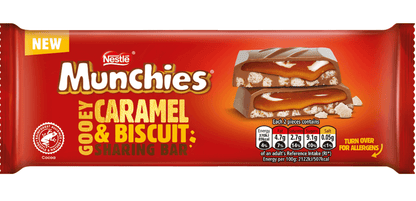 Nestle Munchies Gooey Caramel & Biscuit Sharing Bar 87g เนสท์เล่ มันชี่ส์ กูอี้ คาราเมล แอนด์ บิสกิต แชร์ริ่ง บาร์ 87 กรัม