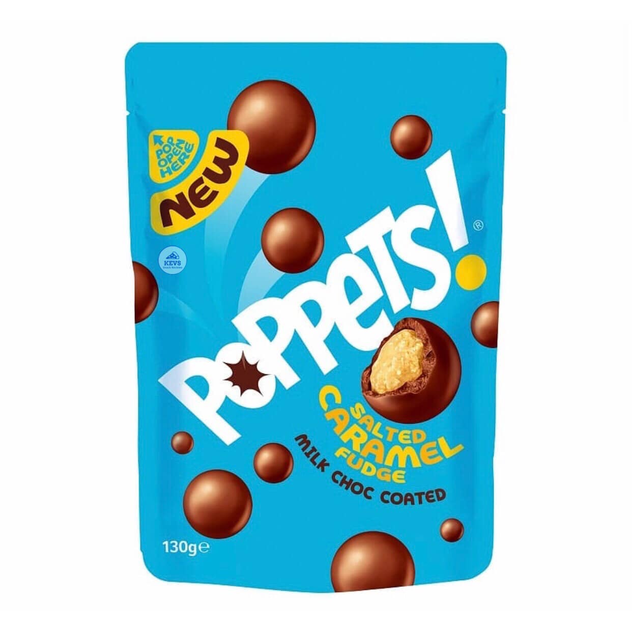 [Bestbefore-27-Mar-2025] Poppets Milk Chocolate Coated Salted Caramel Fudge Pouch 130g