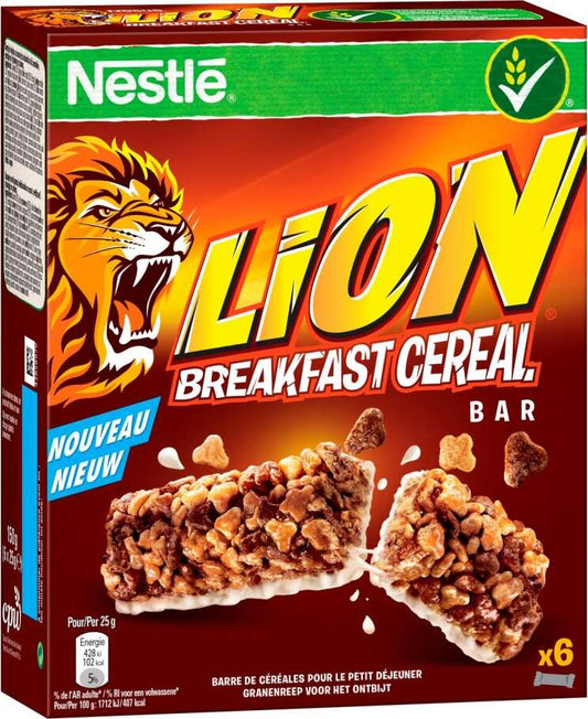 Nestle Lion Breakfast Cereal Bars [6 x 25g] 150g เนสท์เล่ ไลส์ออน อาหารเช้าซีเรียลบาร์