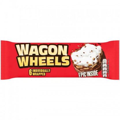 Burton’s Wagon Wheels 6 Individually wrapped 220g เบอร์ตัน วากอน วีลซ์ 6 ห่อแยก 220g