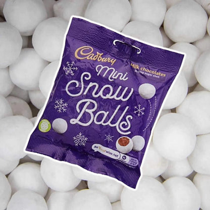 Cadbury Mini Snowballs Christmas Chocolate Bag 80g แคดเบอรี สโนว์บอลจิ๋ว ถุงช็อกโกแลตคริสต์มาส 80 กรัม