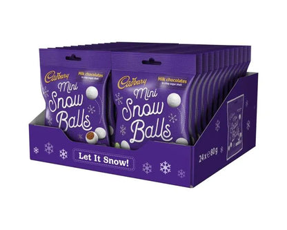 Cadbury Mini Snowballs Christmas Chocolate Bag 80g แคดเบอรี สโนว์บอลจิ๋ว ถุงช็อกโกแลตคริสต์มาส 80 กรัม