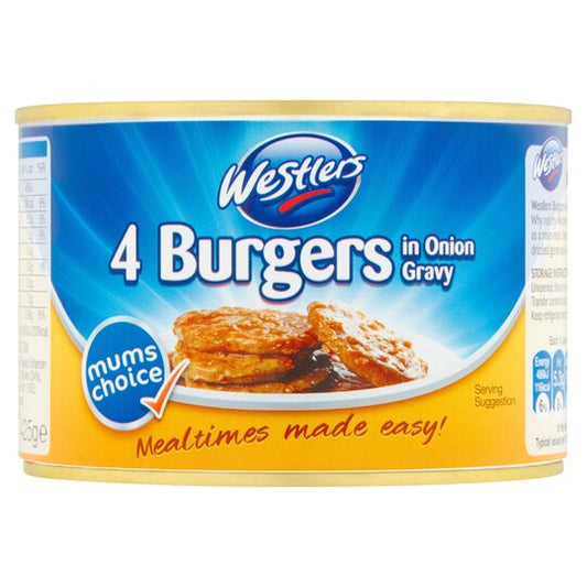 Westlers 4 Burgers in Onion Gravy 425g
