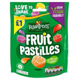 Rowntrees Fruit Pastilles Chewy Gummies 114g ราน์ทรี ฟรุต พาสทิลล์ ชิววี่กัมมี่ เยลลี่เคี้ยวหนึบรสผลไม้ 114กรัม