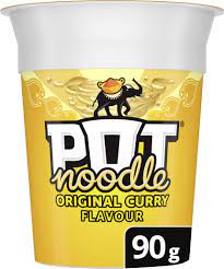 Pot Noodle Original Curry Flavour 90g พ็อต นู้ดเดิ้ล รสแกงกะหรี่ต้นตำรับ 90 กรัม