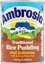 Ambrosia Traditional Rice Pudding and Sultanas with Nutmeg 400g แอมโบรเซีย พุดดิ้งข้าวและลูกจันทน์เทศ 400 กรัม