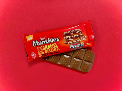 Nestle Munchies Gooey Caramel & Biscuit Sharing Bar 87g เนสท์เล่ มันชี่ส์ กูอี้ คาราเมล แอนด์ บิสกิต แชร์ริ่ง บาร์ 87 กรัม