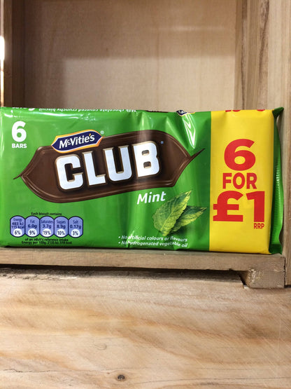 Mcvitie’s Club Mint 6x22g แมควิตี้ส์ คลับ มิ้นท์ 6x22g