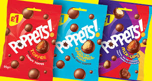 [Bestbefore-27-Mar-2025] Poppets Milk Chocolate Coated Salted Caramel Fudge Pouch 130g