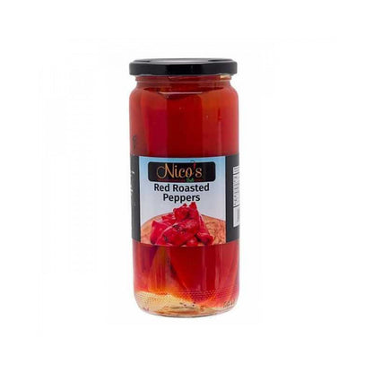 Nico’s Red Roasted Peppers Mediterranean Delight 480g นิโคส์ พริกแดงคั่วเมดิเตอร์เรเนียนดีไลท์แบบดอง 480 กรัม