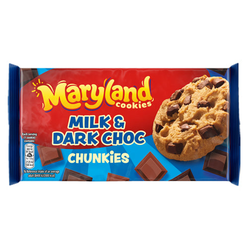 [Best Before 30-Sep-2024]Maryland Cookies Milk & Dark Chocolate Chunkies 144G แมรี่แลนด์คุกกี้มิลค์แอนด์ดาร์กช็อกโกแลตชิ้น 144 กรัม