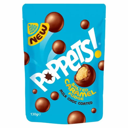 [Bestbefore-27-Mar-2025] Poppets Milk Chocolate Coated Salted Caramel Fudge Pouch 130g