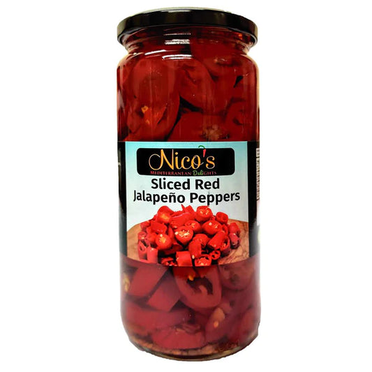 Nico’s Sliced Red Jalapeno Peppers 480g
