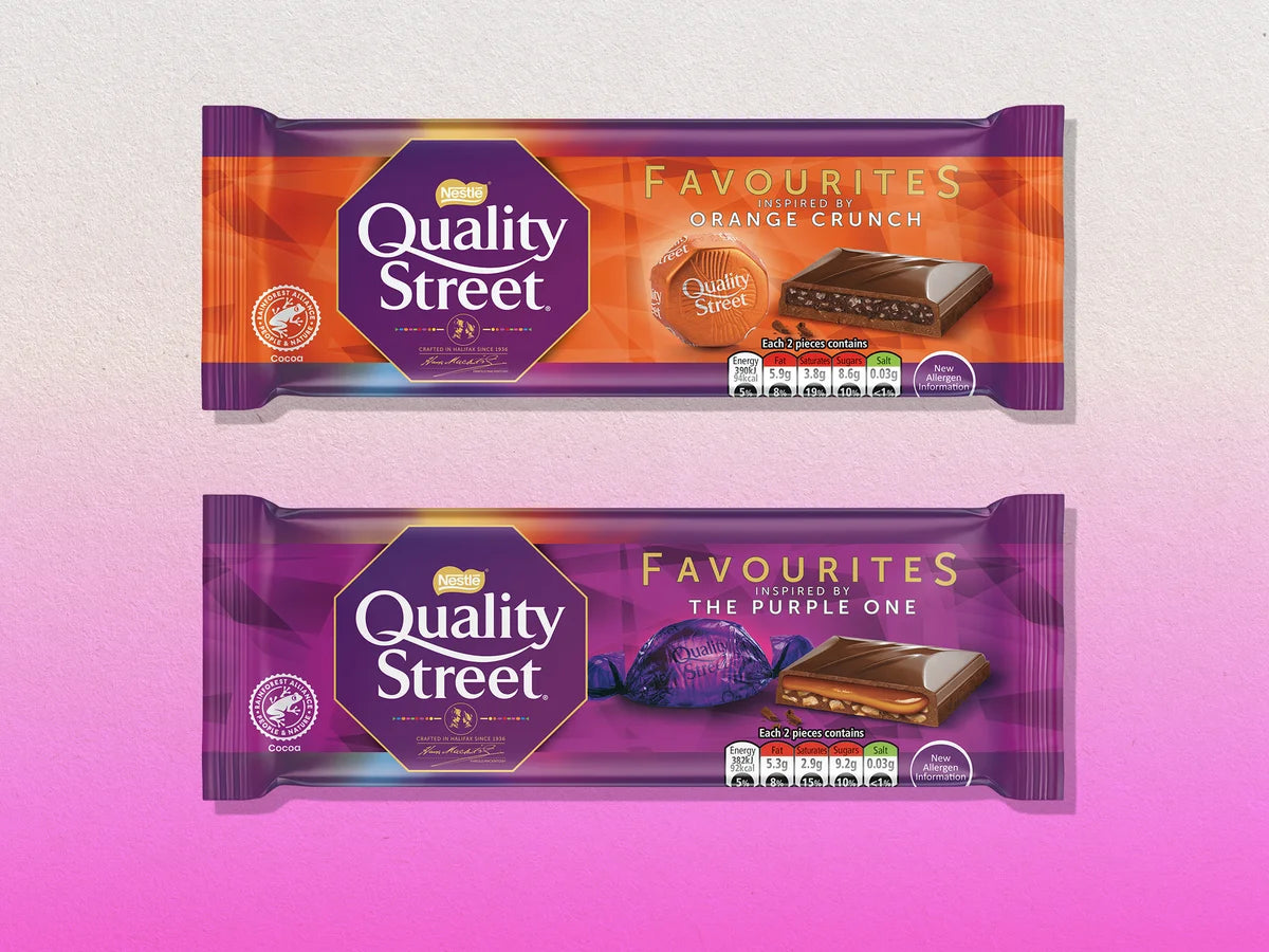 Nestle Quality Street Bar 87g เนสท์เล่ ควอลิตี้ สตรีท ช็อกโกแลตนม สอดไส้เฮเซลนัทและคาราเมล 87กรัม