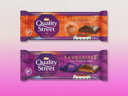 Nestle Quality Street Bar 87g เนสท์เล่ ควอลิตี้ สตรีท ช็อกโกแลตนม สอดไส้เฮเซลนัทและคาราเมล 87กรัม